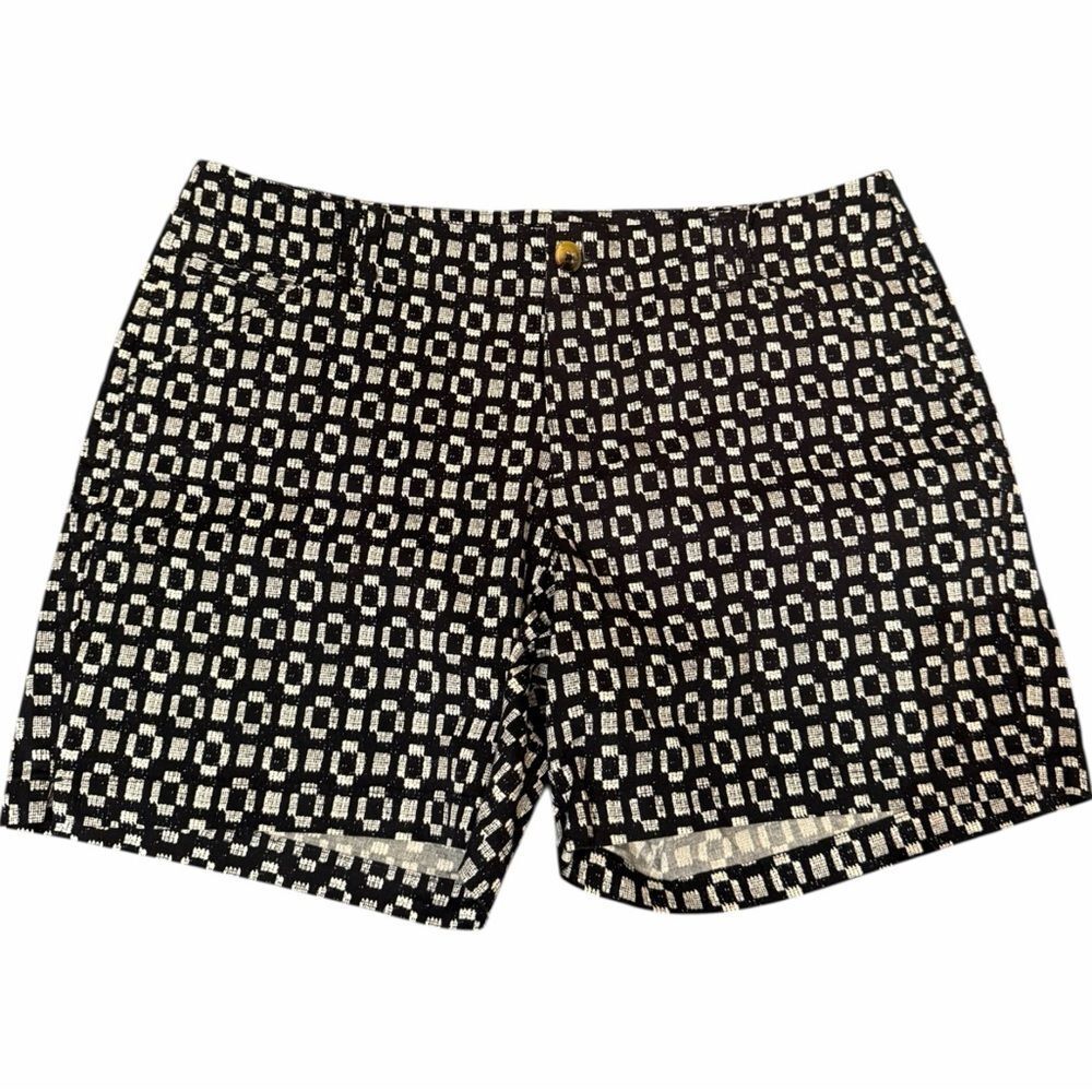 Lee Black and White Checkered Midrise Shorts